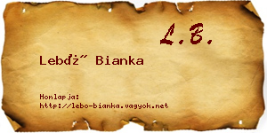 Lebó Bianka névjegykártya