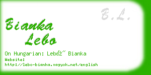 bianka lebo business card